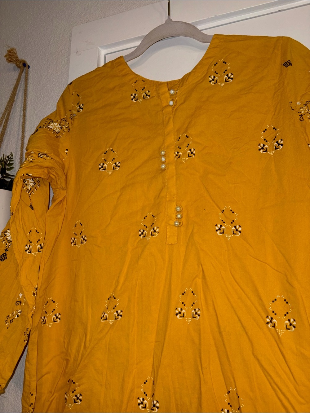 EGO Mustard Yellow Embroidered Kurta Bottoms